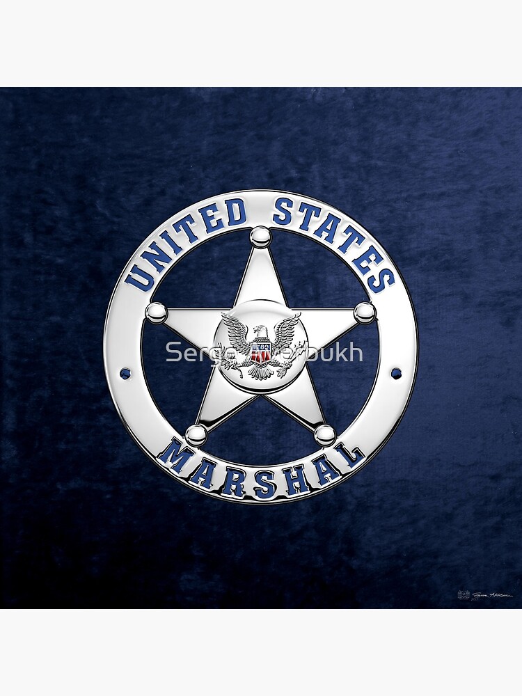 U.S. Marshals Service - USMS Badge over Blue Velvet by Captain7