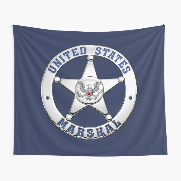 Aperçu de l'œuvre Service des Marshals des États-Unis - Insigne USMS sur velours bleu créée et vendue par Serge Averbukh Art Studio.