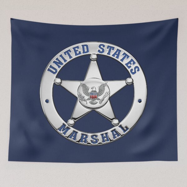 Item preview, U.S. Marshals Service - USMS Badge over Blue Velvet designed and sold by Serge Averbukh Art Studio.