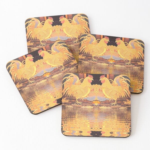 Item preview, Antique Chinese golden cocks  designed and sold by Coexist In Tee's .