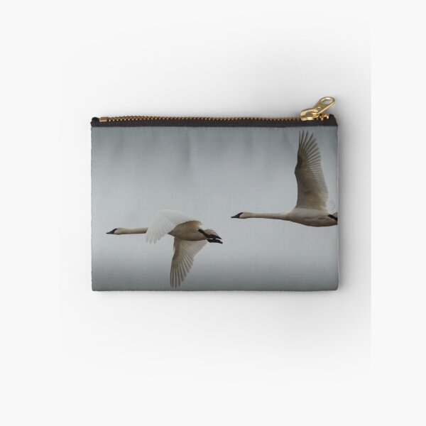 Item preview, A pair of Tundra Swans crossing a winter sky designed and sold by AgapeMn.