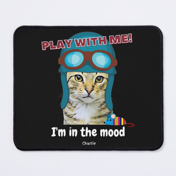 Item preview, Funny Cat Talk T-Shirt, Play with Me! I'm In the Mood, Funny Cute Cat T-Shirt for Cat Lovers designed and sold by SilverWhiskers.