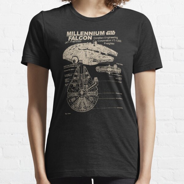 Mens Millennium Falcon Detailed Drawing T-Shirt Essential T-Shirt