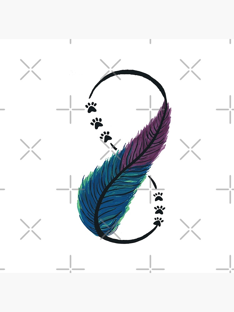 Infinity Symbol with Peacock Feather Stock Vector - Illustration of feather,  line: 162255941