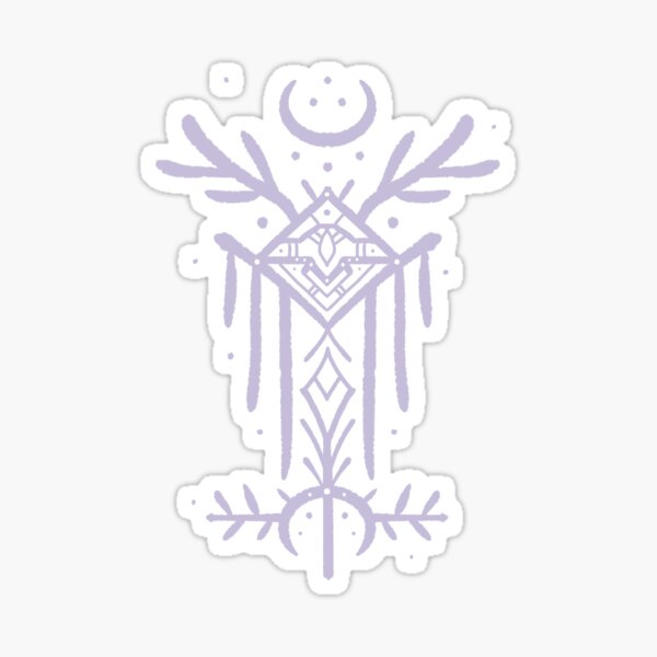 Elven Gateway Guardian Sigil (White) Sticker