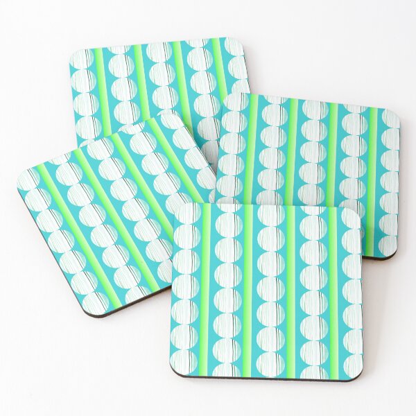 Item preview, Green white  blue circle striped pattern | watercolor pattern designed and sold by lausn.