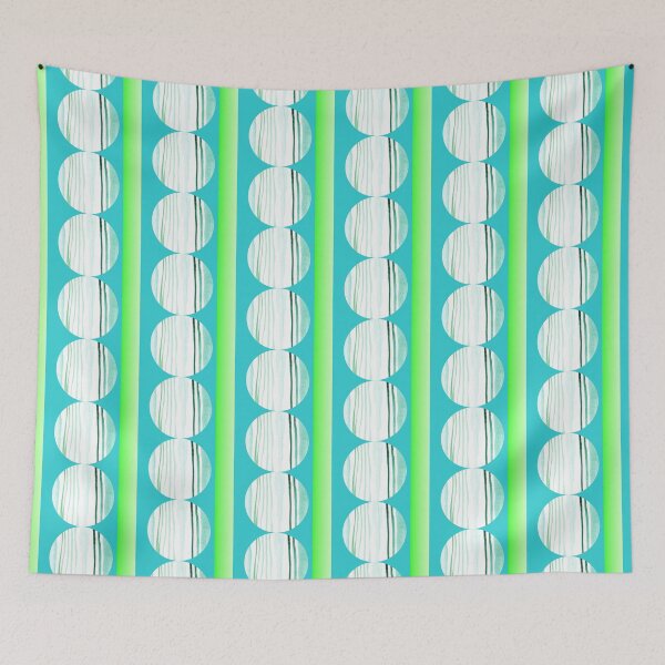 Item preview, Green white  blue circle striped pattern | watercolor pattern designed and sold by lausn.