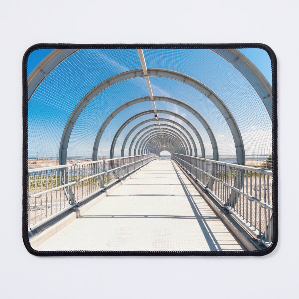 Item preview, New bridge over busy road with security fencing on a bright sunny day designed and sold by DavidMay.