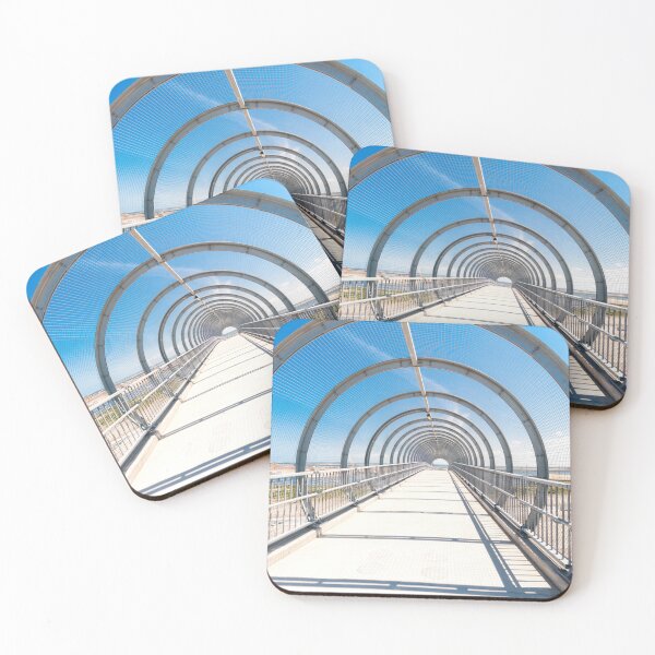 Item preview, New bridge over busy road with security fencing on a bright sunny day designed and sold by DavidMay.