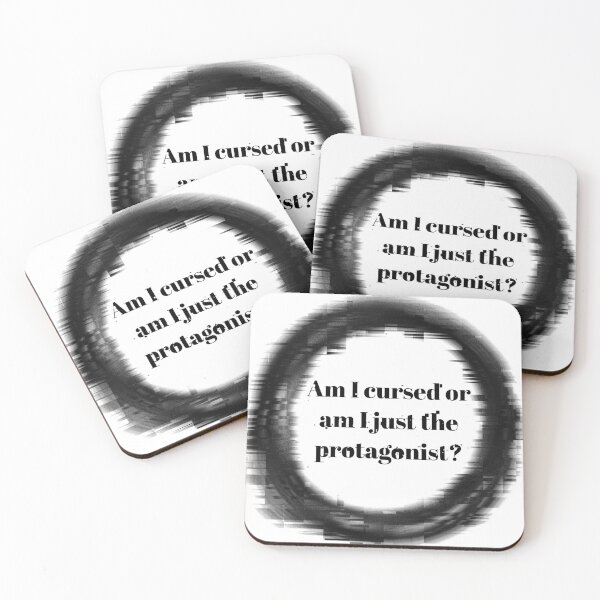 Item preview, Cursed or Protagonist? (in existential-despair black) designed and sold by O1RSH.