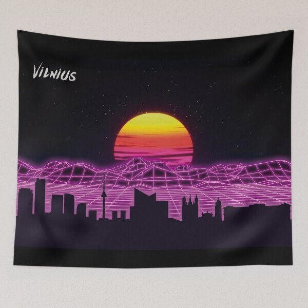 Item preview, Vilnius Skyline Neon Nights designed and sold by DFerraz.