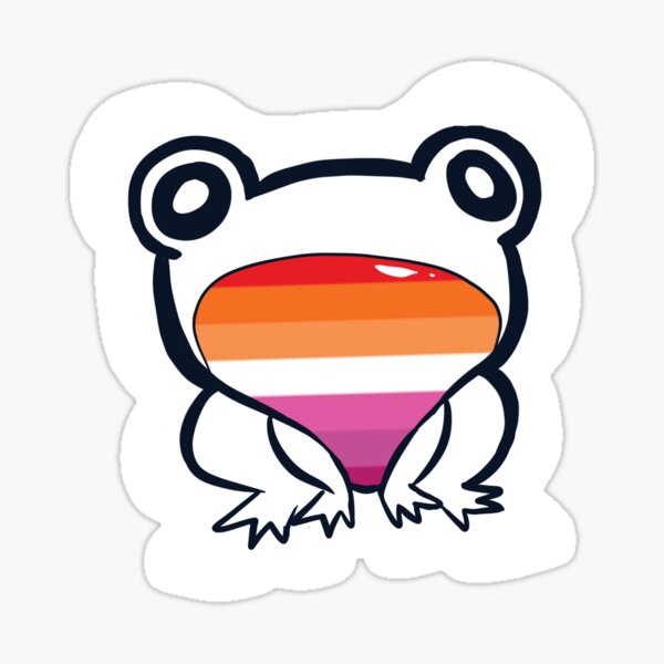 "Lesbian (WLW) Pride Frog" Sticker By RMH-MRH-ART | Redbubble