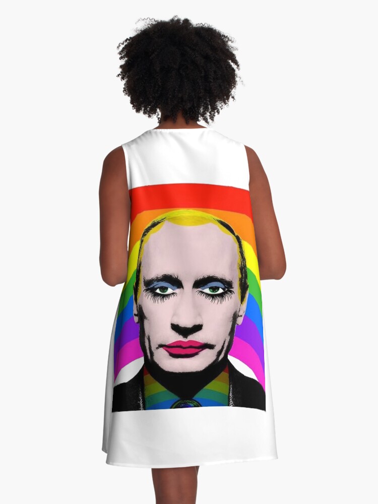 Thumbnail 3 of 4, A-Line Dress, Vladimir Putin Gay Clown designed and sold by ScottToddy.