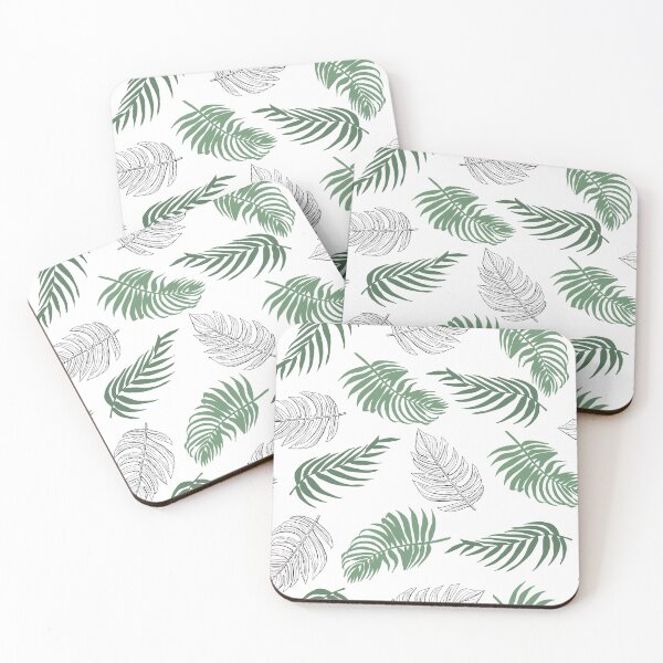 Item preview, Line Art Green Palm Leaf Pattern designed and sold by CJAura by Claire Jane Johnson.
