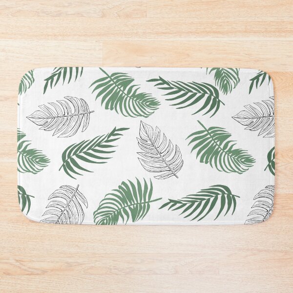Item preview, Line Art Green Palm Leaf Pattern designed and sold by CJAura by Claire Jane Johnson.
