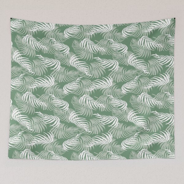 Item preview, Sage Green Palm Leaf Tonal Pattern designed and sold by CJAura by Claire Jane Johnson.