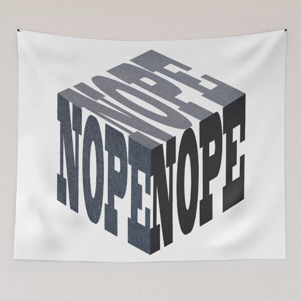 Item preview, "Nope" denim based cube text designed and sold by denimaheart.