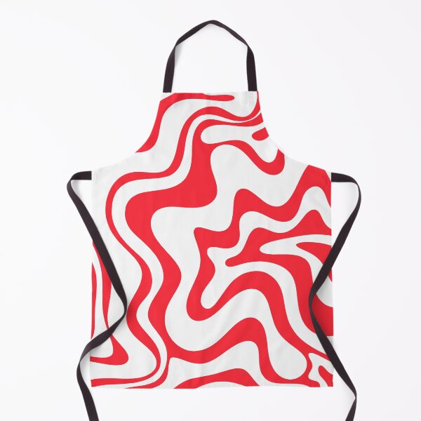 Item preview, Retro Liquid Swirl Abstract Pattern in Bright Red and White designed and sold by kierkegaard.