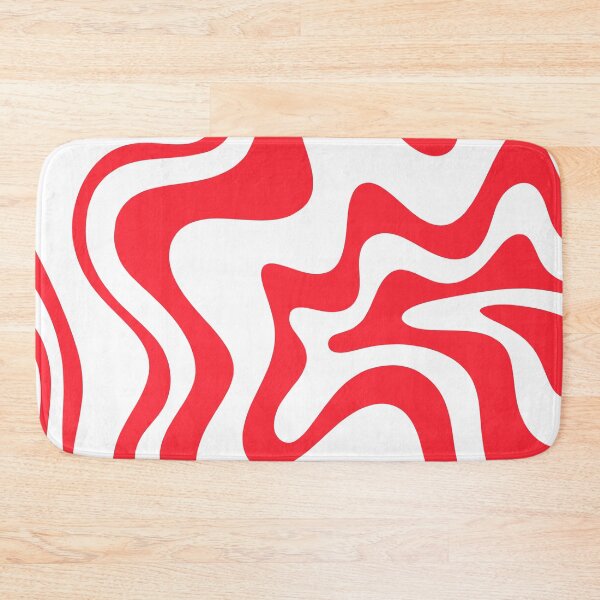 Item preview, Retro Liquid Swirl Abstract Pattern in Bright Red and White designed and sold by kierkegaard.