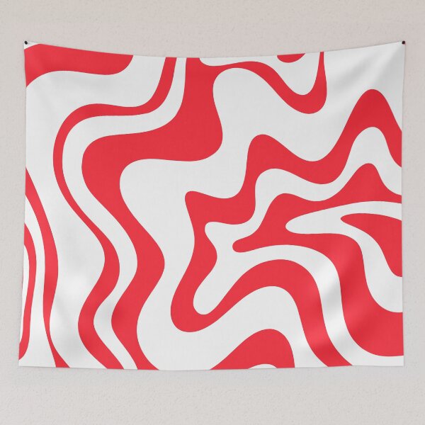 Item preview, Retro Liquid Swirl Abstract Pattern in Bright Red and White designed and sold by kierkegaard.