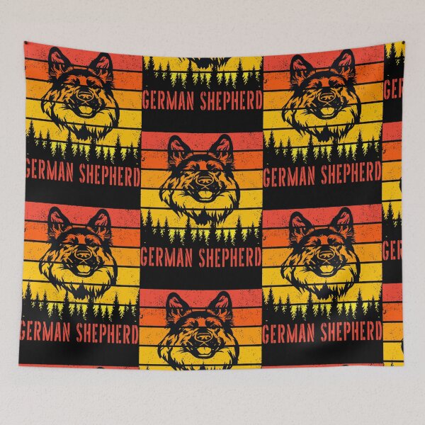 Artikelvorschau, Schäferhund-Hundeliebhaber-Sonnenuntergang für Vati-Mama-Vati-Geschenk-klassisches T-Shirt entworfen und verkauft von Chanceaguera.