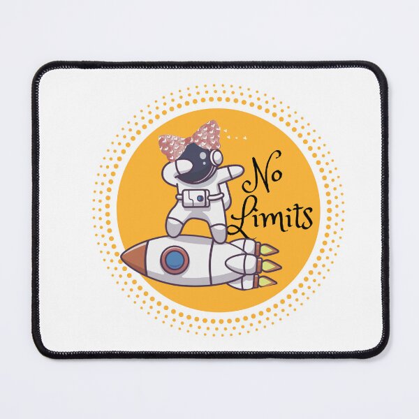 Item preview, Little girl astronaut wearing heart pattern bow on helmut, dabbing on rocket- No Limits designed and sold by India2022.