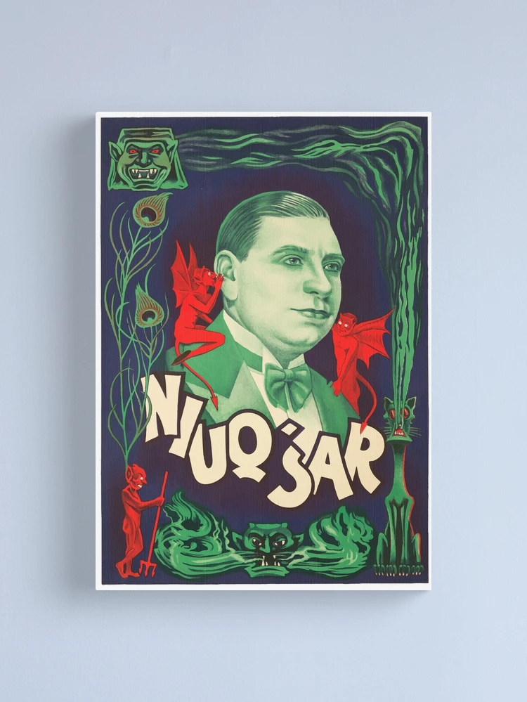 Magician with the devil whispering in his ear, Vintage poster