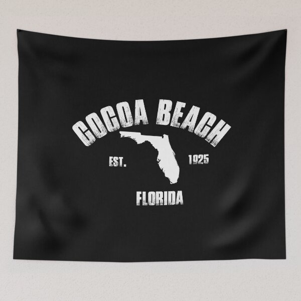 Item preview, Vintage Cocoa Beach Florida White Bold Typography  designed and sold by garniturex.