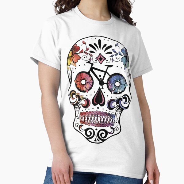 Vista previa del artículo con la obra «Acuarela de bicicletas de calavera de azúcar», diseñado y vendido por SouthPrints.