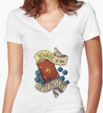 Beware of the Smiling Dungeon Master Women's Fitted V-Neck T-Shirt