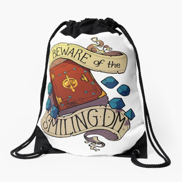 Beware of the Smiling Dungeon Master Drawstring Bag