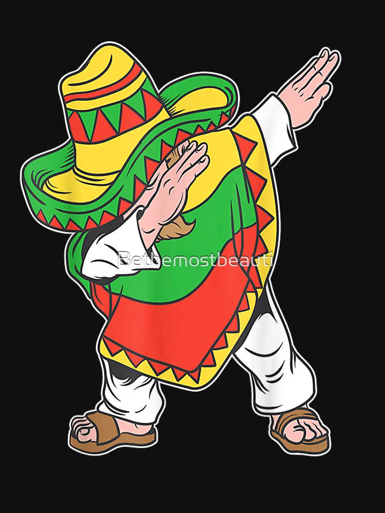 Dabbing Mexican Poncho Cinco De Mayo Boys Men Sombrero Dab Toddler T-Shirt