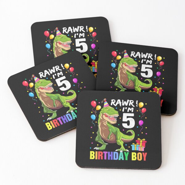 Item preview, Rawr Im 5 Birthday Boy Kids 5 Year Old 5th Birthday Boy T Rex Dinosaur designed and sold by HugheDemeyer.