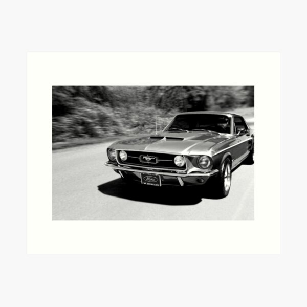 1967 Ford Mustang B/W  Art Print