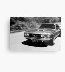 1967 Ford Mustang B/W Metal Print