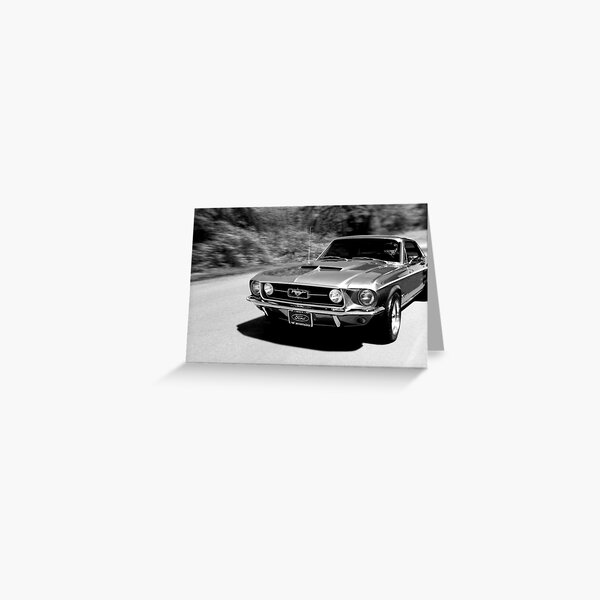 1967 Ford Mustang B/W Greeting Card