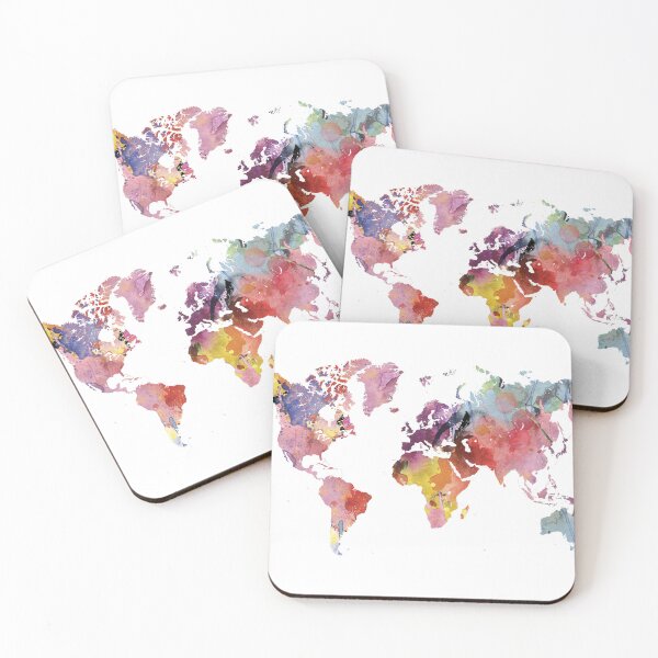 Item preview, Watercolor world map, Africa centred designed and sold by SouthPrints.