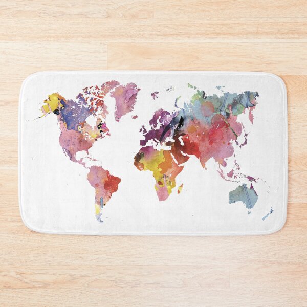 Item preview, Watercolor world map, Africa centred designed and sold by SouthPrints.