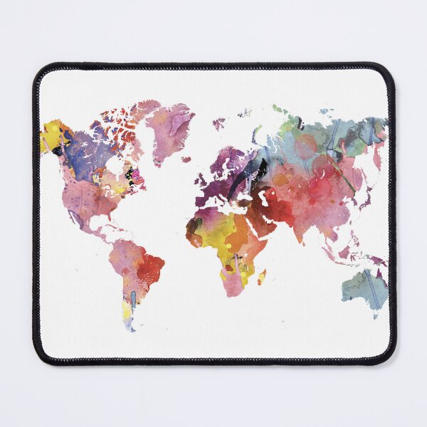 Item preview, Watercolor world map, Africa centred designed and sold by SouthPrints.