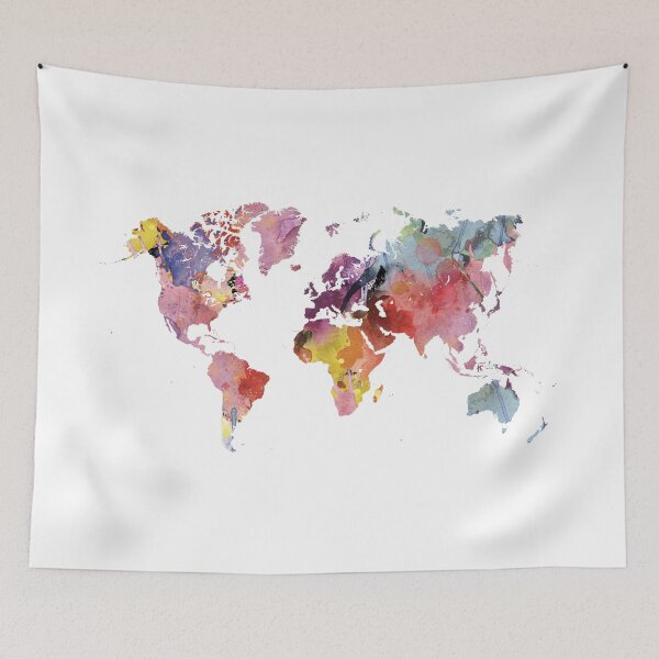 Item preview, Watercolor world map, Africa centred designed and sold by SouthPrints.