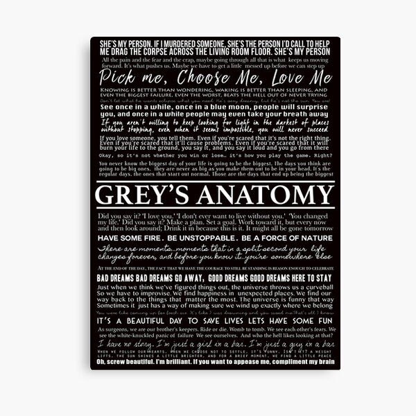 Greys Anatomy Quotes Canvas Prints Redbubble
