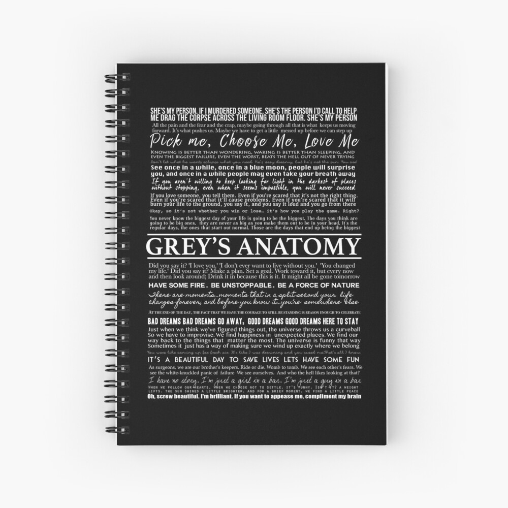 typography black Spiral Notebook