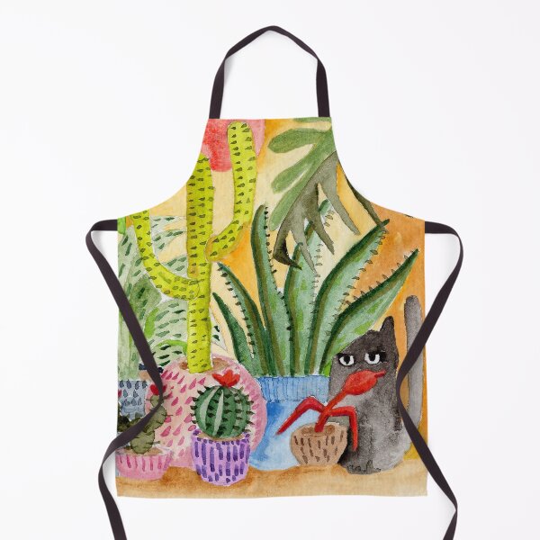 Item preview, Black cat and flower pots designed and sold by MarinaSotiriou.