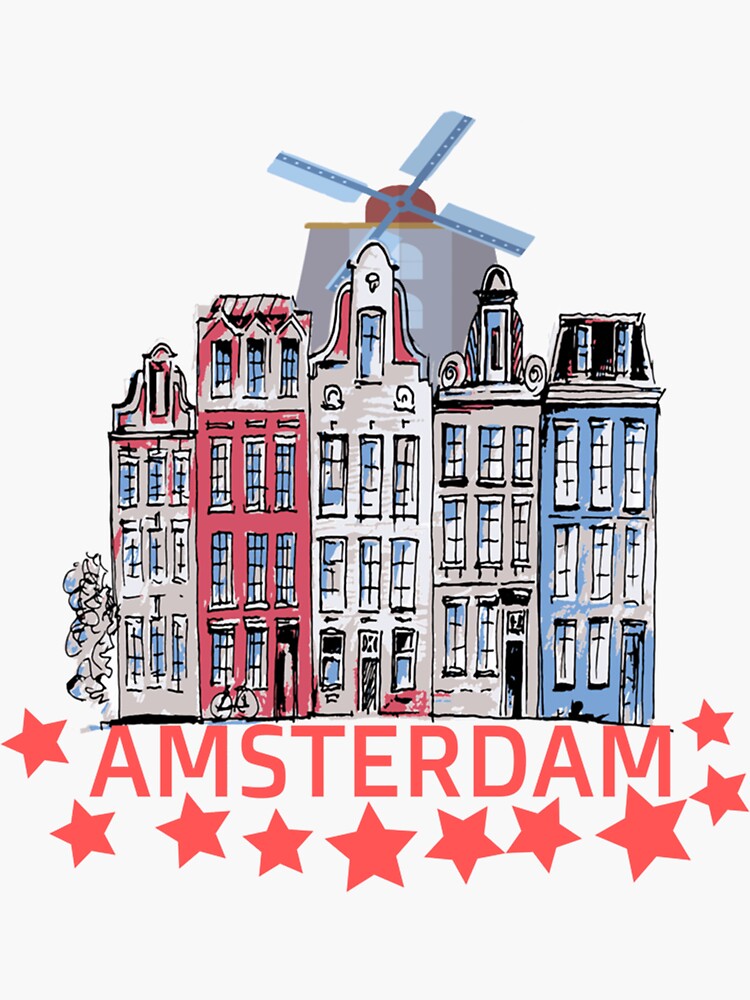 Amsterdam Skyline Amsterdam City Skyline Classic Sticker For Sale By Bujaogodessg Redbubble 2730