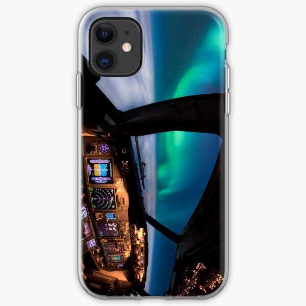Flying under the Aurora Borealis iPhone Soft Case