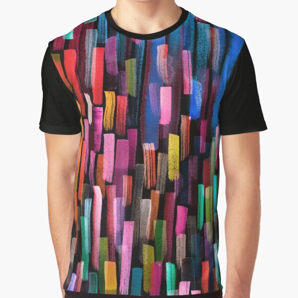 Multicolored watercolor stripes pattern Graphic T-Shirt