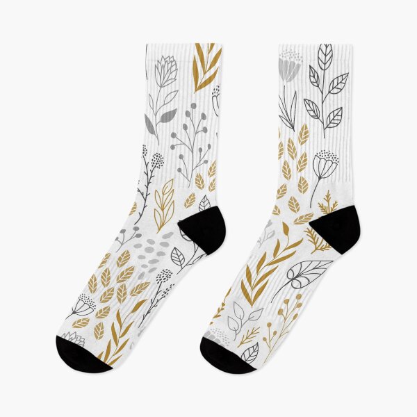 Item preview, Grey And Gold Summer Floral Seamless Pattern designed and sold by TeeBeesDesign.