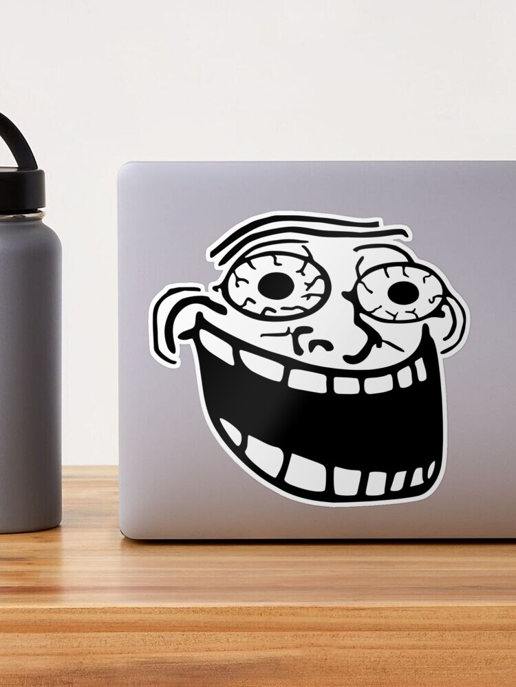 Adesivo de notebook troll face meme