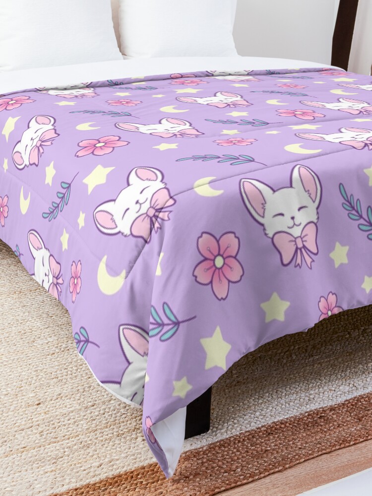 Alternate view of Sakura Cat // Purple | Nikury Comforter