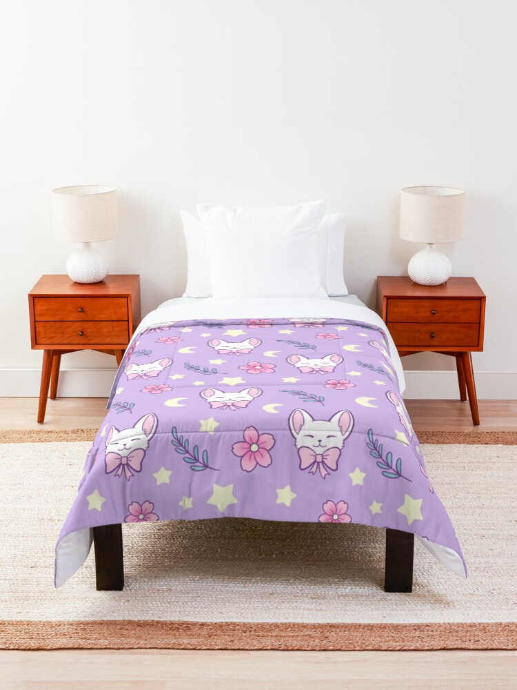 Alternate view of Sakura Cat // Purple | Nikury Comforter